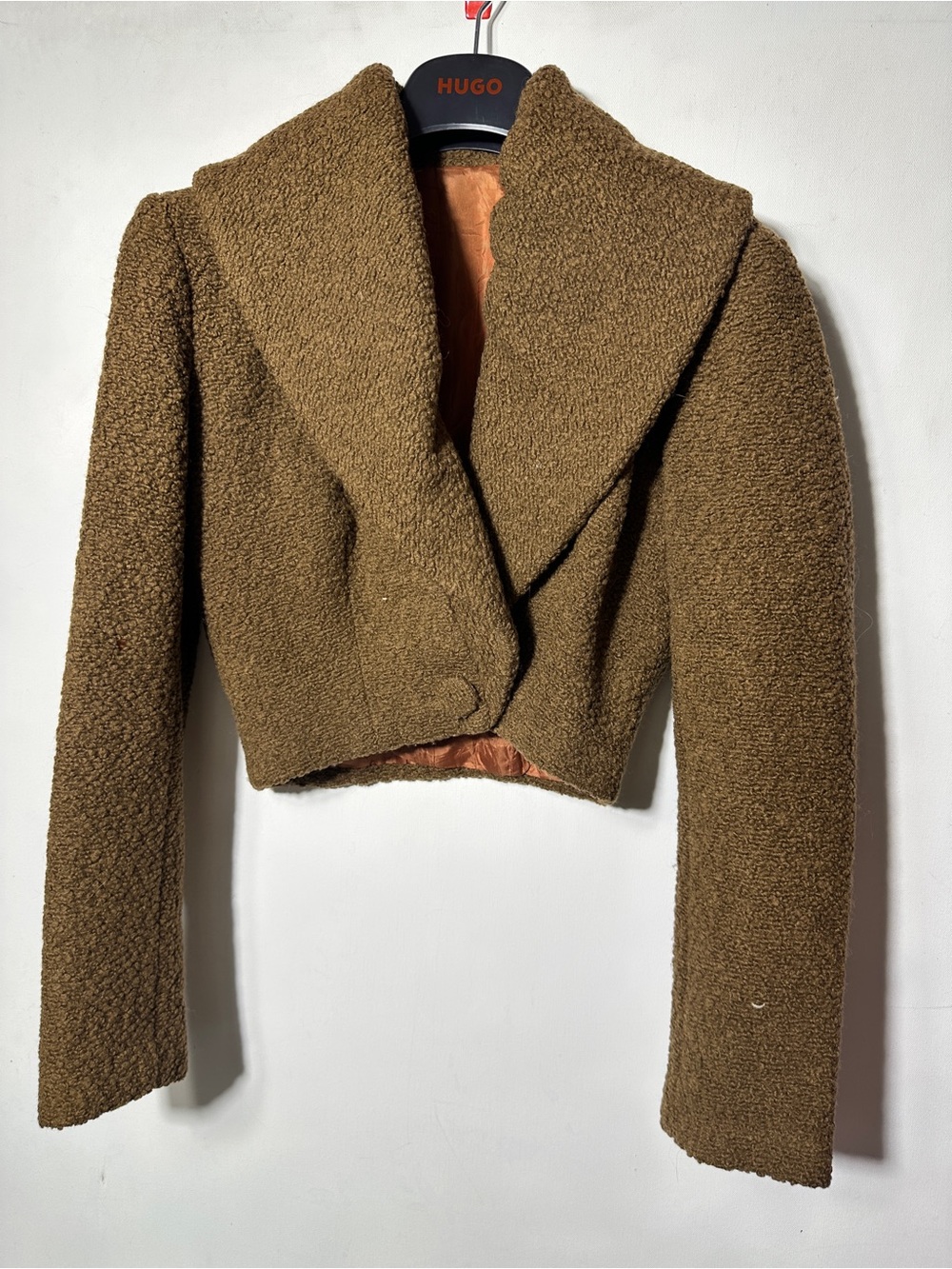 Vintage 1920s Cropped hand made wool boucle single button